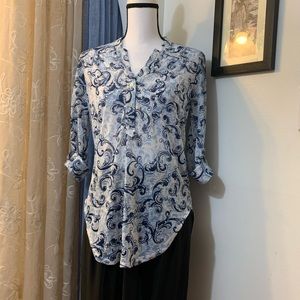 DNA Couture Blue Printed Blouse